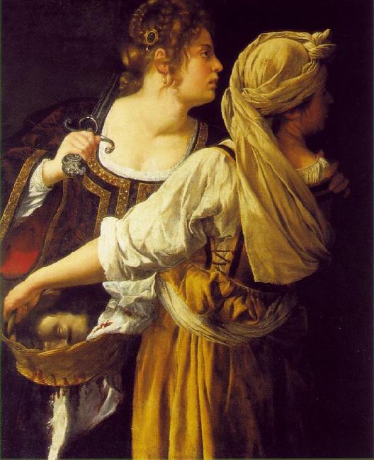 GENTILESCHI, Artemisia Judith and her Maidservant  sdg Sweden oil painting art